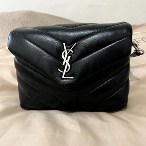 AUTHENTIC YSL TOY LOU LOU MINI (BLACK WITH SILVER LOGO)